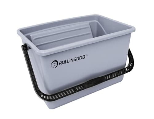 Image of ROLLINGDOG 12 Inch Paint Bucket - Durable Plastic Scuttle with Angled Loading Grid, Professional Wall Painting & DIY Projects, Compatible with Paint Tray #20145