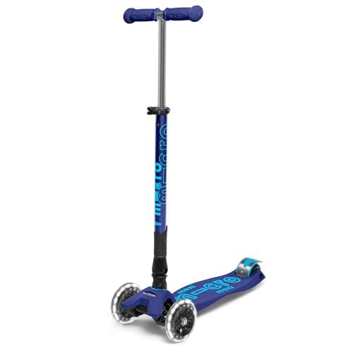 Image of Micro Scooters | Maxi Micro Deluxe Foldable Children's Scooter | Big Wheels | Handlebar Adjustable | 5-12yrs | Boys & Girls | Navy