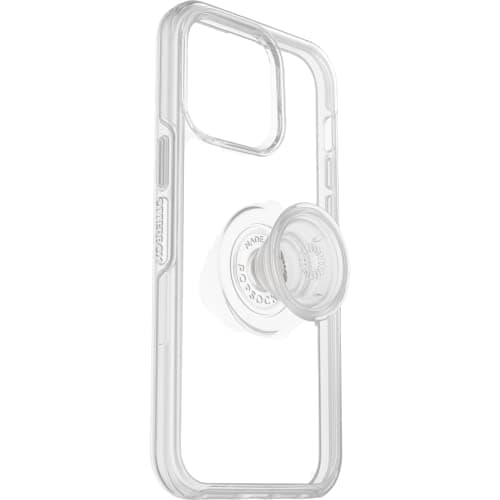 Image of OtterBox Otter plus Pop Case for iPhone 14 Pro Max, Shockproof, Drop proof, Protective Case with PopSockets PopGrip, 3x Tested to Military Standard, Clear