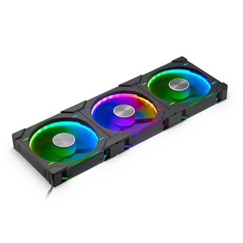 Image of Phanteks D30 140mm DRGB PWM Triple Fan Pack - Black with Daisy-Chain Design and Advanced RGB Lighting