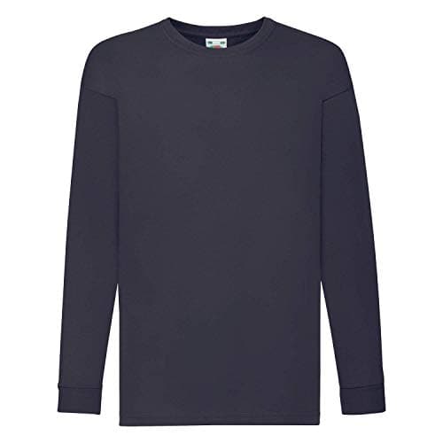 Image of Fruit of the Loom Valueweight Children's Long-Sleeve T-Shirt Choice of Colours - Blue - 140