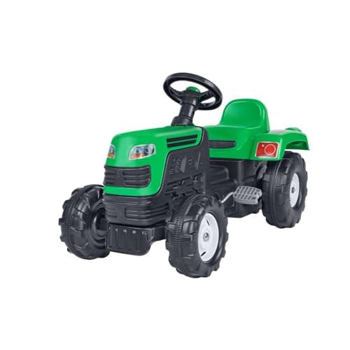 Image of Dolu - Riding pedals tractor, with 4 wheels, steering wheel and a maximum capacity of 50 kg, color green, 40784