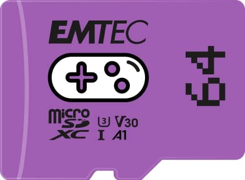 Image of EMTEC - 64GB microSD Memory Card Increase Memory for Your Consoles, Smartphones and Tablets - More Storage Games and Videos - ECMSDM64GXCU3G - Gaming Collection - Purple/Purple