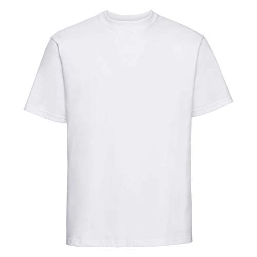 Image of Russell Men's Classic Heavyweight T-Shirt, White, Medium (Manufacturer Size: M)
