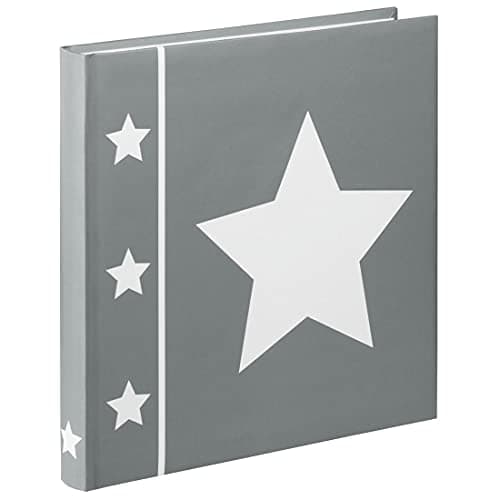 Image of Hama “Skies” Photo Album (jumbo album with 60 pages, for 240 photos in 10x15 format, Star motif, 30cm x 30cm) XL Grey Photo Book