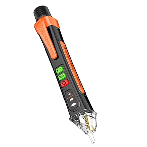 Image of Aicevoos A1 Voltage Tester/Non-Contact Voltage Tester with Range AC 12V-1000V/48V-1000V, Live/Null Wire Tester, Electrical Tester with Flashlight, Buzzer Alarm, Wire Breakpoint Finder (Orange)