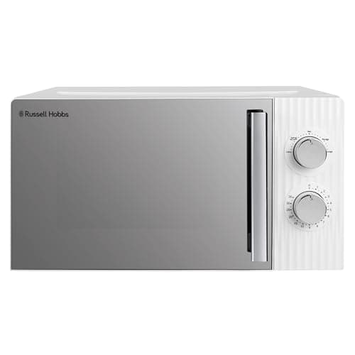 Image of Russell Hobbs Eden 17L 700W Manual Microwave in White with 5 Power Levels, Defrost & Reheat Function, 35 Minute Timer, Dial Controls, 1M Power Cord and Pull Handle Door, RHMM725