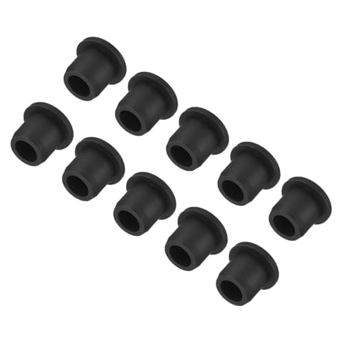 Image of sourcing map High Temp Silicone Plug Mount Dia 14mm/0.6" t Shaped Solid Rubber Stopper Hole Plugs for Coating Plating Waterproof Sealing Plugs Black Pack of 10(OD 18mm/0.71 Inch)