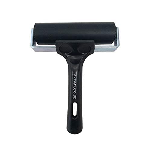 Image of Artway Rubber Brayer Roller - 10cm – Black – Ideal Inking Roller for Printmaking/Lino Printing