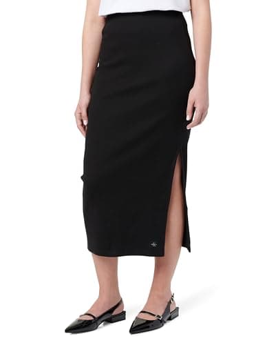 Image of Calvin Klein CK Jeans Women's Woven Label Rib Skirt J20J225331, Black (Ck Black), M