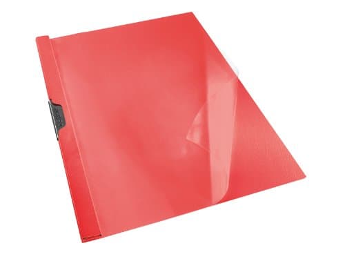 Image of Esselte A4 Clip File, 30 Sheet Capacity, Pack of 25, Flexible Plastic, VIVIDA Red, VIVIDA Range, 563730