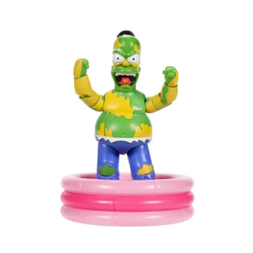 Image of The Simpsons Furious Homer 12.7cm Premium Collector's Action Figure by JAKKS Pacific, Includes Accessories and Breakable Fence, Smashing Arm Action, Fully Articulated