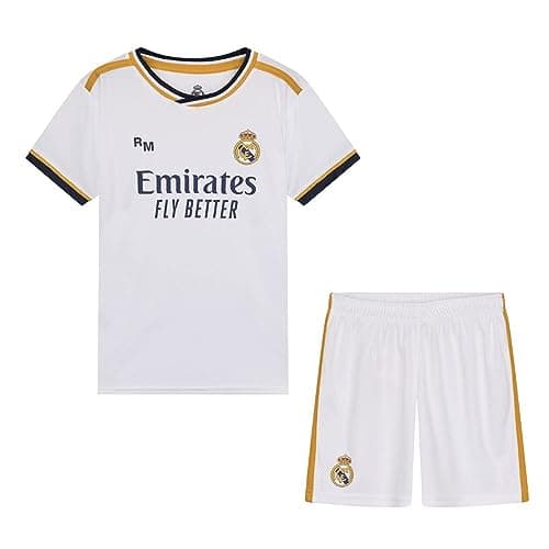 Image of Real Madrid 2023-2024 Children's First Home Jersey and Trousers Set – Officially Licensed Replica – Child, white, 4 Years