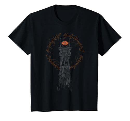 Image of The Lord of The Rings Tower of Mordor T-Shirt, Youth, Black, Large