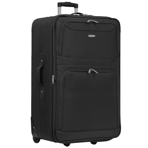Image of ARIANA® Extra Large Suitcase Lightweight Luggage Trolley Expandable Travel Bag- RT42 (Black, 32" XLarge)