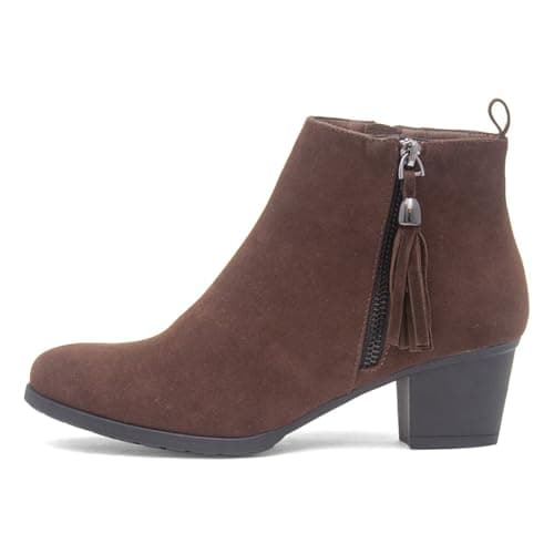 Image of Lilley Womens Brown Heeled Tassel Ankle Boot - Size 8 UK - Brown