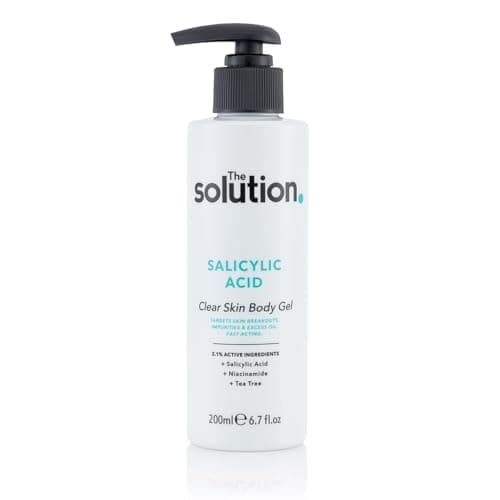 Image of The Solution Salicylic Acid Clear Skin Body Gel (200ml) Back Acne Treatment with Tea Tree, Vegan Salicylic Acid Serum & Pore Minimiser, Cruelty Free Salicylic Acid Gel Lotion Body Care