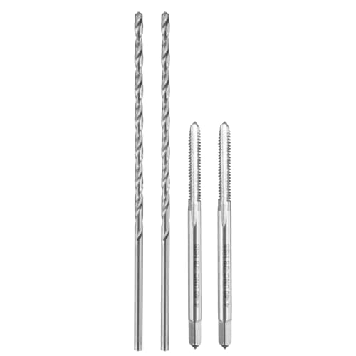 Image of sourcing map Tap and Drill Bit Set, 2pcs 4-40 UNC Straight Flute Thread Screw Taps & 2pcs 2.3mm Twist Drill Bits, HSS-6542 Tapping Threading Tool Kit