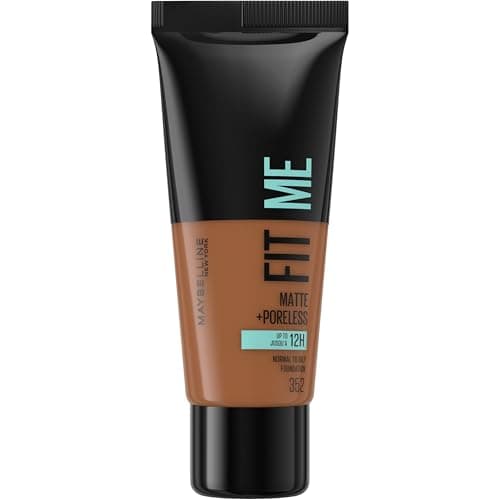 Image of Maybelline Fit Me Foundation, Lightweight Medium Coverage, Blendable With a Matte and Poreless Natural Finish, For Normal to Oily Skin, Shade: 352 Truffle, 30ml
