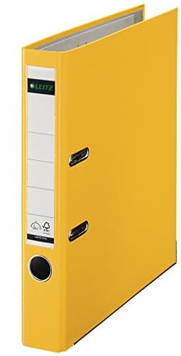 Image of Leitz 180 Degree Plastic Lever Arch File A4 50 mm - Yellow, Pack of 10