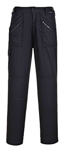 Image of Portwest S687 Womens Work Trousers Lightweight Multi-Functional Polycotton Fit Zip with Knee Pad Pockets Improved Fit Workwear Site Pants Industrial Utility Machine Washable, Black, Large