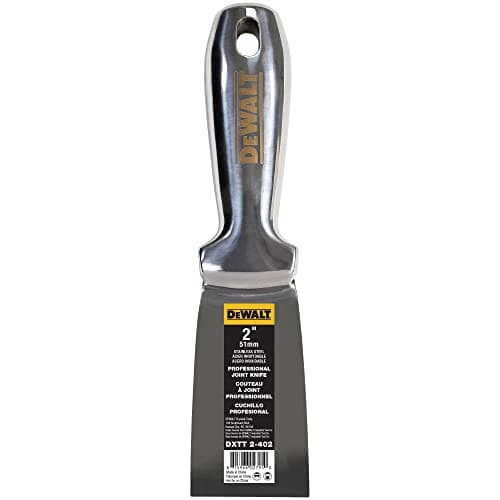 Image of DEWALT 2" All Stainless Steel Joint Knife | One-Piece Premium Polished Metal Putty Blade | 2-402