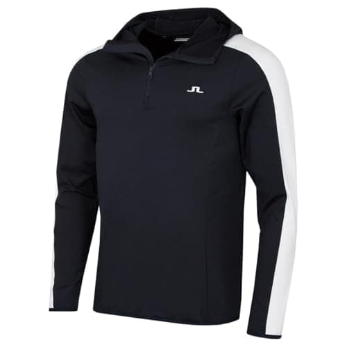 Image of J.Lindeberg Mens Quarter Zip Hood Midlayer Hoody - JL Navy - L