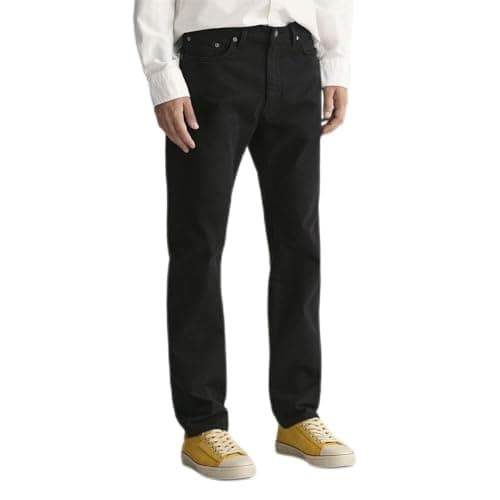 Image of GANT Men's Regular Desert Jeans, Black, Standard, Black, 32 W/32 L