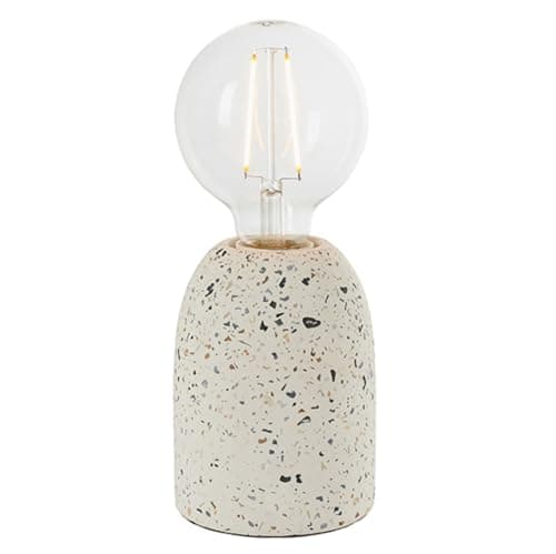 Image of Endon 78181 Terrazzo Modern Table Lamp 1 Light White Concrete Effect