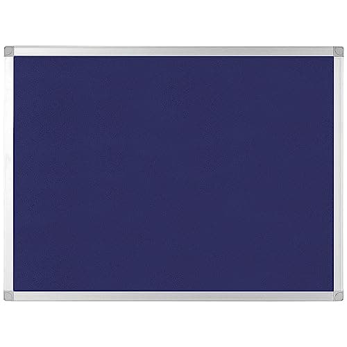 Image of Q-Connect Aluminium Frame Felt Noticeboard with Fixing Kit 1800 x 1200 mm Blue