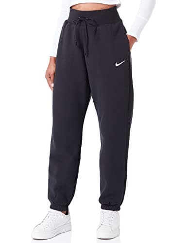 Image of Nike DQ5887-010 W NSW PHNX FLC HR OS Pant Pants Women's Black/SAIL Size XS-S