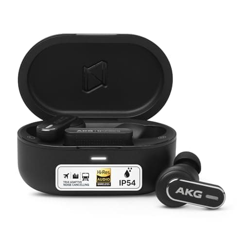 Image of AKG N5 Hybrid TWS Headset – Wireless Crystal Clear Sound, True Adaptive Noise Cancelling, Zoom-certified Call Quality, 40h Playtime, IP54 Protection, Bluetooth, USB-C, Black