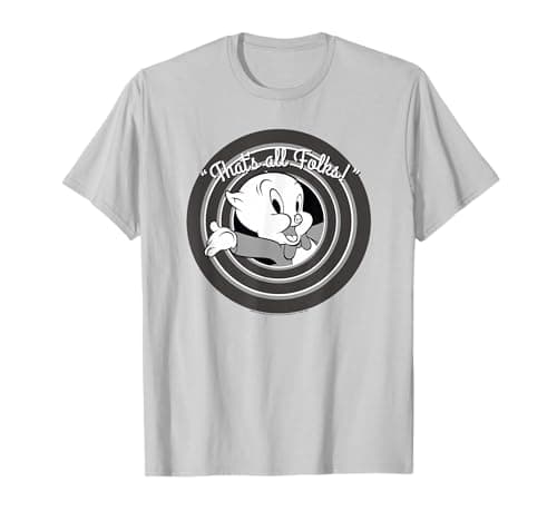 Image of Looney Tunes That's All Folks Porky Pig T-Shirt
