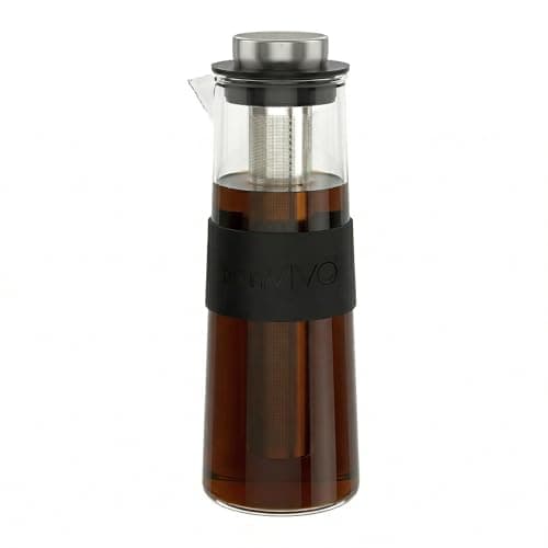 Image of bonVIVO Cold Brew Coffee Maker Glass Jug Frida, 1 Litre (8 Cups) Iced Coffee Pot with Permanent Filter, Portable, Easy Clean, Eco-Friendly, Ideal Cold Brew Brewer for Coffee & Tea Lovers