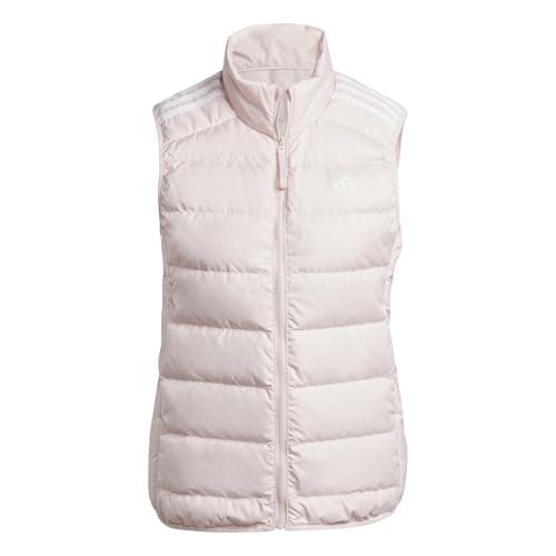 Image of adidas Women's Essentials 3-Stripes Light Down Vest Outerwear Jacket, Sandy Pink, M