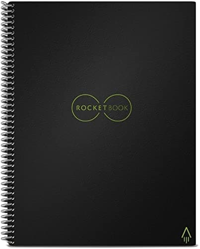 Image of Rocketbook Reusable Digital Notebook - Smart Notepad A4 Black, Wirebound Note Book To Do List Pad, Dotted Paper with Frixion Erasable Pen and Wipe, Office Gadget with Rocketbook App Reduce Paper Waste