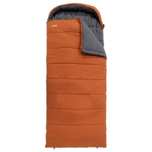 Image of Vango Stellar Grande XL Square Sleeping Bag with Shaped Hood, Insulated, Soft Smooth Polair Lining and Shell, Zip Guard, Double Layer Construction for Extra Warmth 3 Season