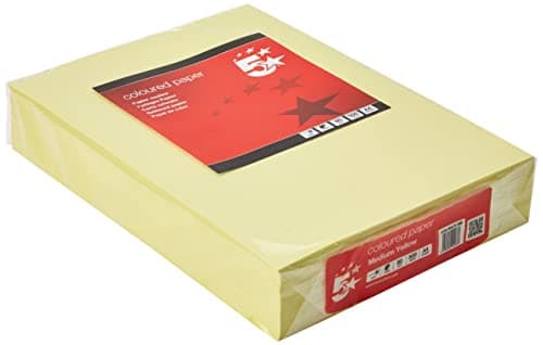 Image of 5 Star Coloured Copier Paper Multifunctional Ream-Wrapped 80gsm A4 Medium Yellow [500 Sheets]