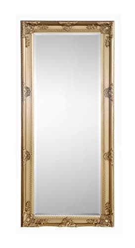 Image of Julian Bowen Palais Mirror Full Length – Antique Leaner or Wall Mounted, Glass, 170cm x 70cm, Full Body Mirror for Bedroom, Living Room & Dressing Room – Gold