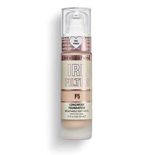 Image of Makeup Revolution IRL Filter, Longwear Foundation, Medium to Full Coverage, Matte Finish, 16 Hour Wear, F5, Fair To Light Skin Tones, 23ml