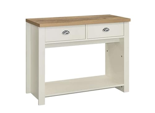 Image of Birlea Highgate 2 Drawer Console Table Cream & Oak Effect