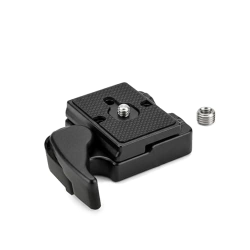 Image of ZEETAIN Tripod Quick Release Plate: Rapid Connect Adapter with 1/4” & 3/8” Screws, Compatible with Manfrotto 200PL-14 RC2 Tripod Heads
