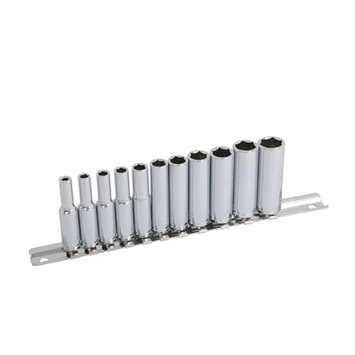 Image of Neilsen CT0753 1/4-Inch Drive 11-Piece Deep Socket Set – 4mm to 13mm, Includes Rail – Heavy-Duty, Versatile and Ideal for Automotive and Mechanical Tasks