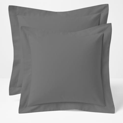 Image of Comfort Beddings Export Quality 620 Thread Count 100% Egyptian Cotton Big Euro Continental Pillow Cases Pack Of 2 - Grey (Big Euro/Square Size 70 x 70 CM)