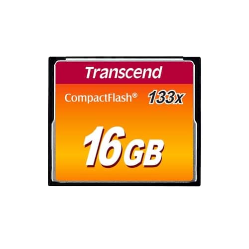 Image of Transcend 16GB 133x CompactFlash – CompactFlash Memory Card, Black, RoHS