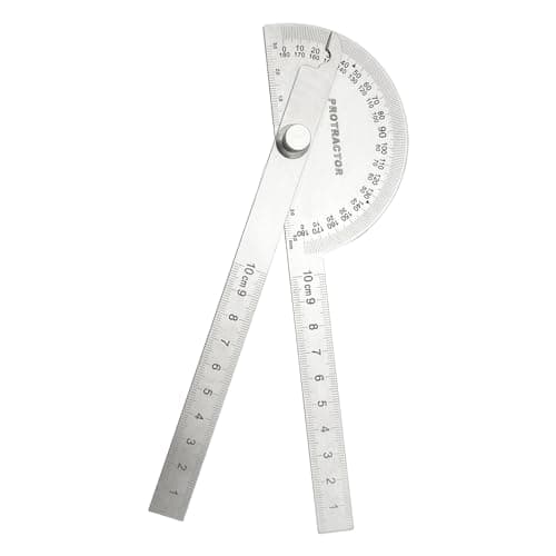 Image of Nortools Stainless Steel Angle Protractor -180° Two Arm Ruler Adjustable Finder Angle Protractor Ruler Woodworking Machinist Measure Tools((10 cm/ 3.94 Inch)