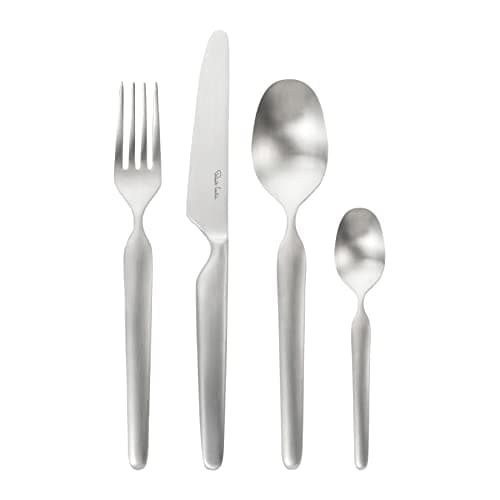 Image of Robert Welch Bergen Satin, 24 Piece Cutlery Set for 6 People. Made from Stainless Steel. Dishwasher Safe.