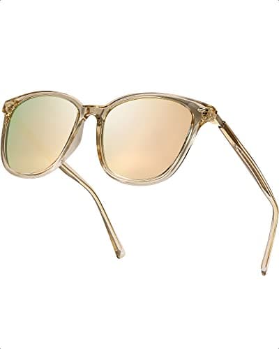 Image of Myiaur Women's Polarised Sunglasses with Retro Mirrored Lens & UV400 Protection - Trendy & Stylish Large Glasses