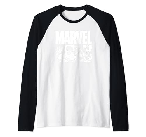 Image of Marvel Comics Action Tiles Raglan Baseball Tee