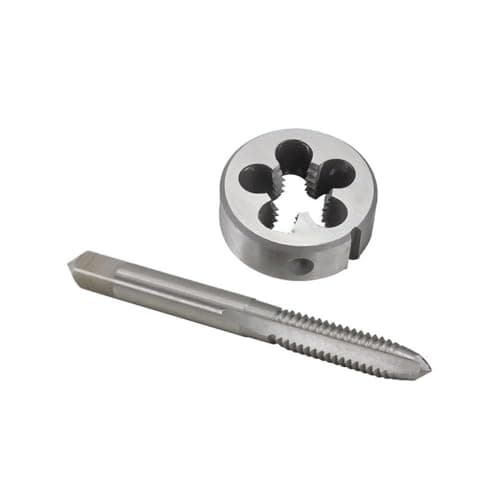 Image of LCANALLYMS Tap and die set, 2pcs Machine Screw Tap and Round Die, BSW Right Hand Set, for Internal and External Thread Tapping Tools(1/8-40)